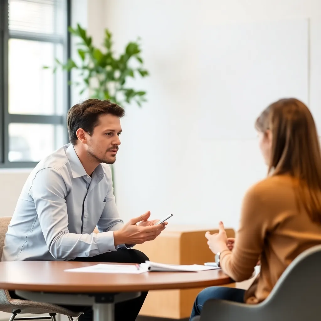 Trainer begeleidt een deelnemer tijdens een persoonlijke coaching sessie