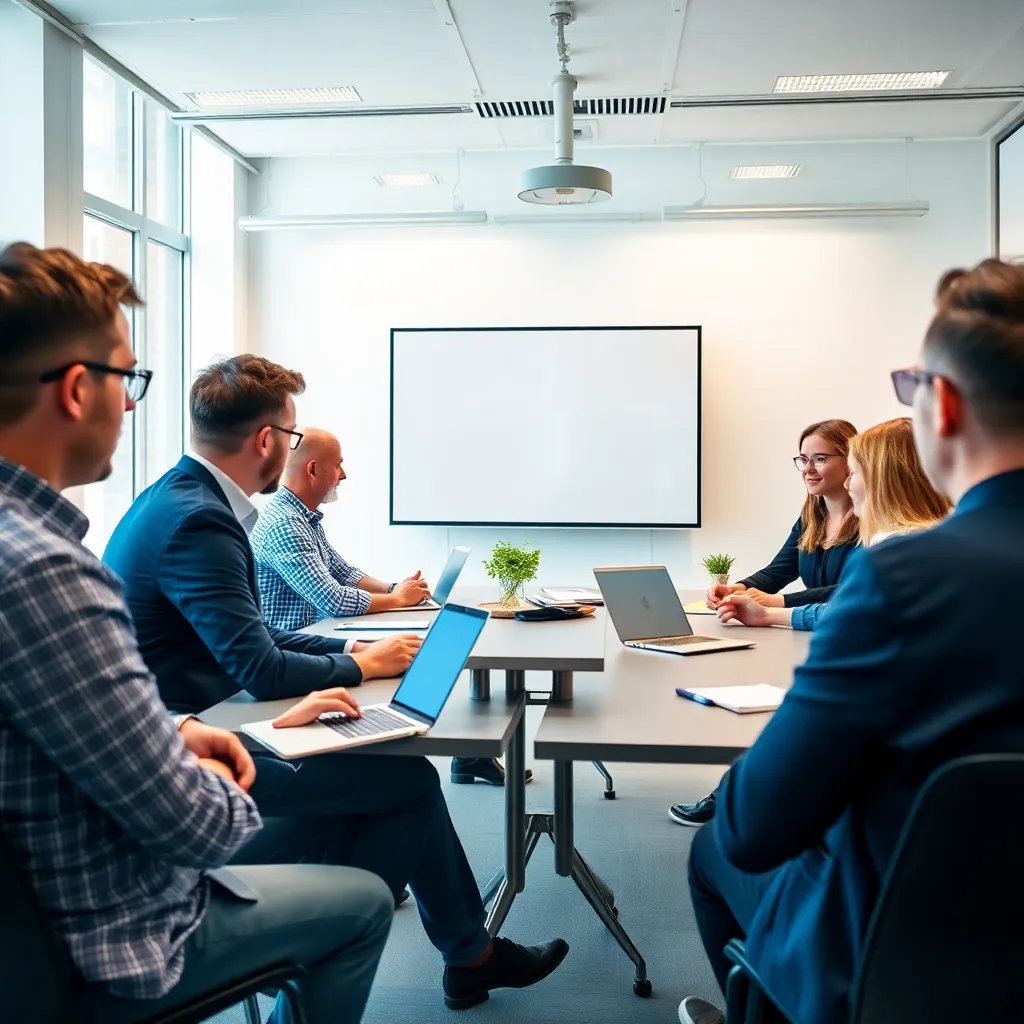 Groep professionals tijdens een intensieve groepsworkshop over mindset transformatie