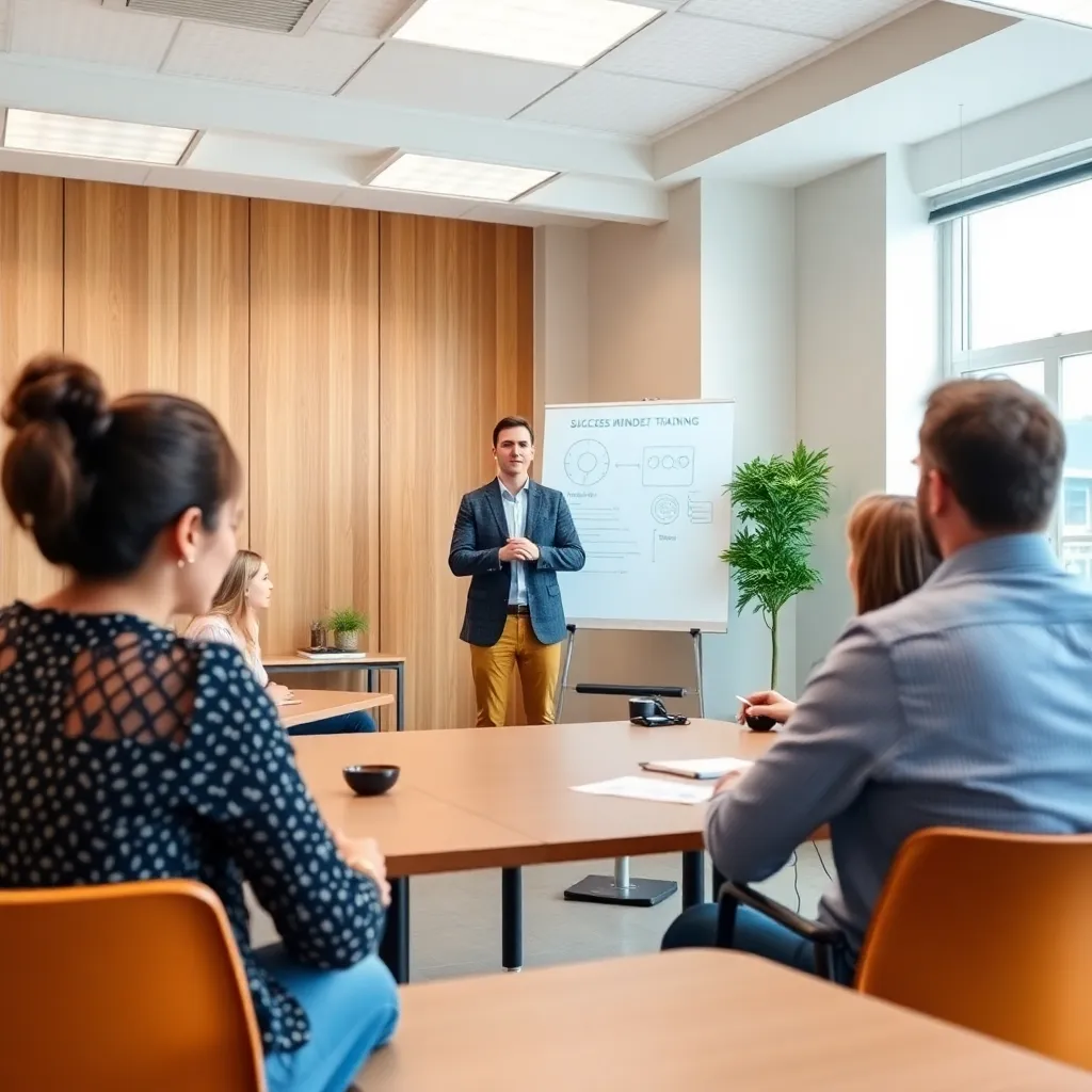 Trainer legt het concept van mentale weerbaarheid uit aan deelnemers